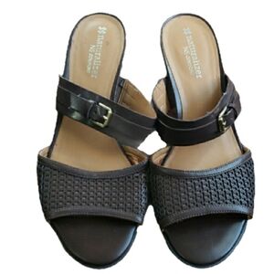 Naturalizer Brown Woven Slide Heels